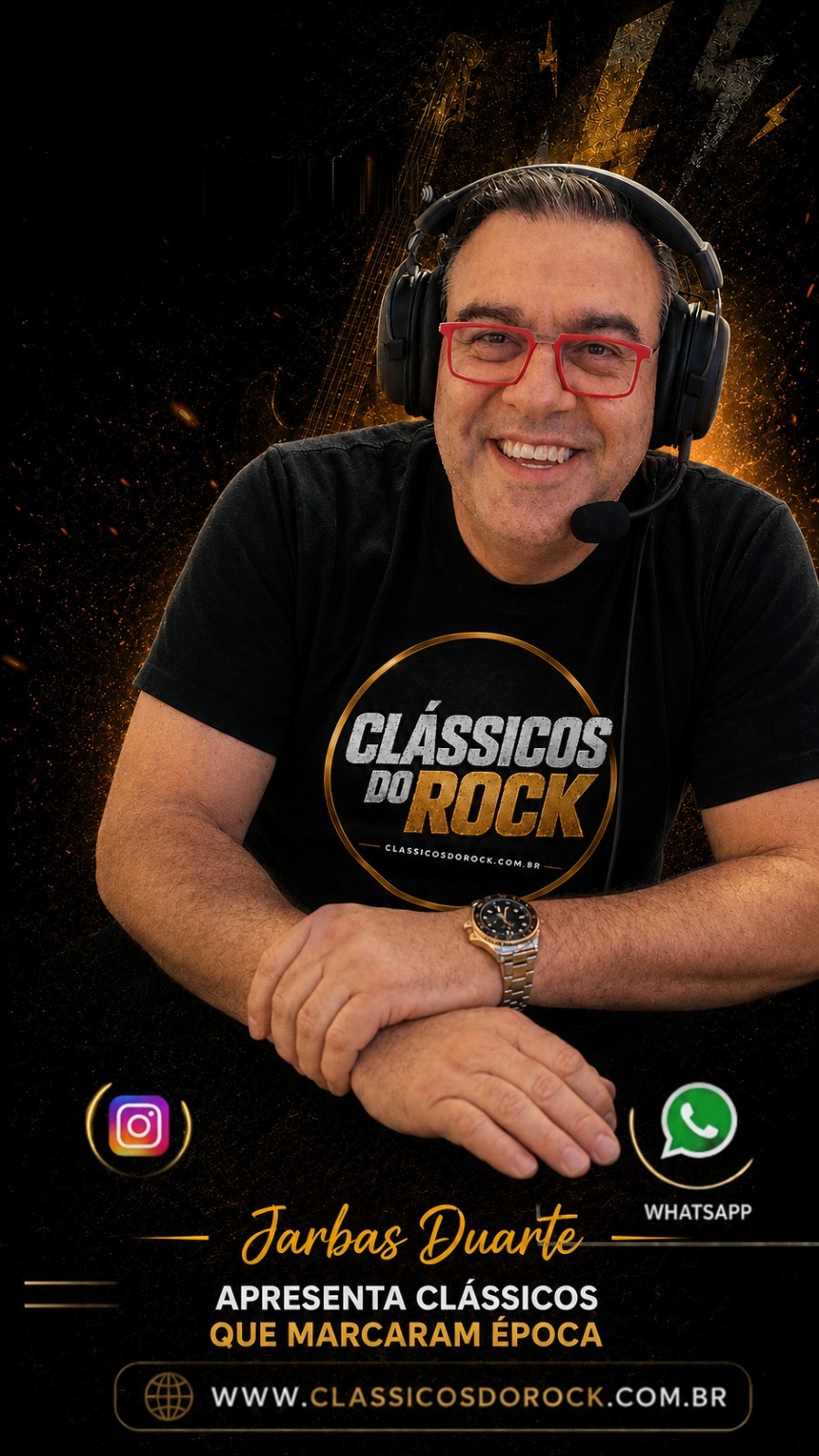 Jarbas Duarte apresenta a rádio Clássicos do Rock, 24 horas no ar